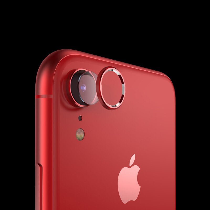 Back Camera Lens Screen Protector for iPhone XR 6D Tempered Glass Film + Metal Rear Lens Protection Ring Case Cover Accessories