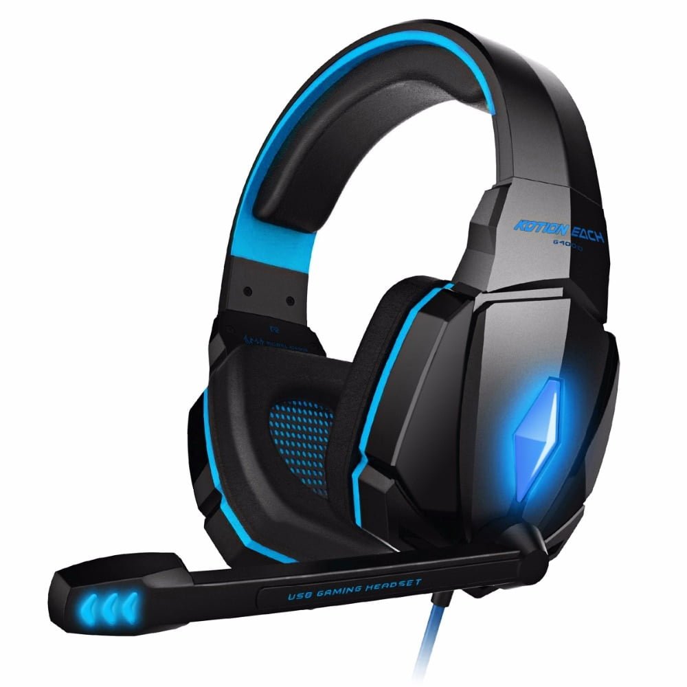 KOTION EACH Gaming Headset game Headphones Deep Bass Stereo Earphone with LED light Microphone mic for PC Laptop PS4 Xbox KOTION EACH Gaming Headset game Headphones Deep Bass Stereo Earphone with LED light Microphone mic for PC Laptop PS4 Xbox