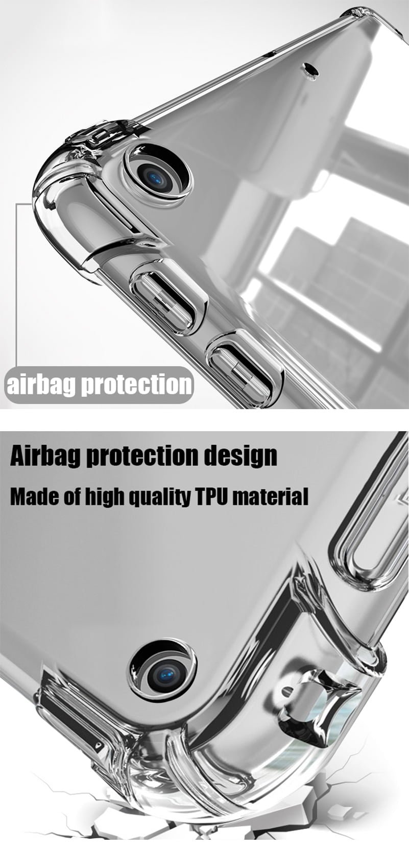 Tablet case for Samsung Galaxy Tab A 10.1' 2019 Silicone soft shell TPU Airbag cover Transparent protection bag for SM-T510/T515