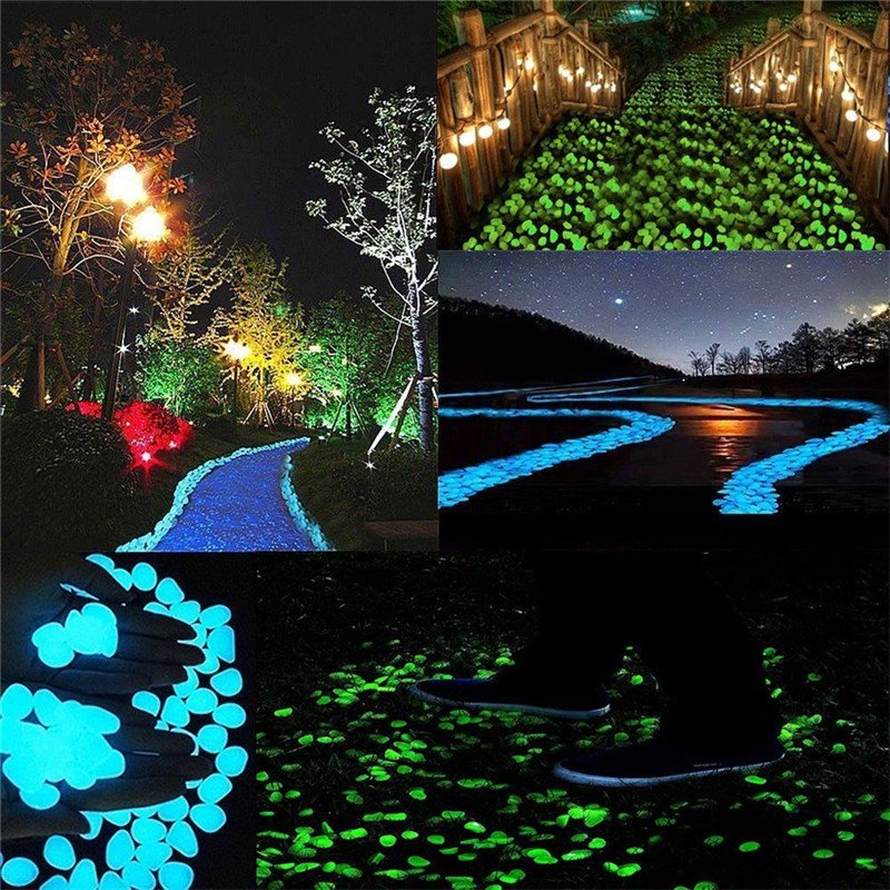 Garden Glowing in the Dark Stone for Decoration Set 200 Pcs