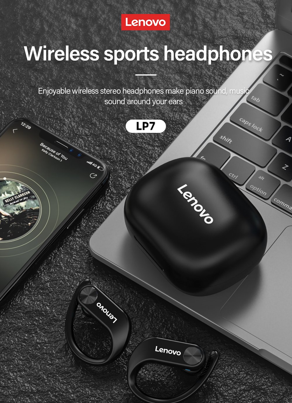 Lenovo LP7 TWS Wireless Headphones HIFI Sound Bluetooth Earphone Noise Reduction Sport Headset IPX5 Waterproof Earbuds with MIC Lenovo LP7 TWS Wireless Headphones HIFI Sound Bluetooth Earphone Noise Reduction Sport Headset IPX5 Waterproof Earbuds with MIC