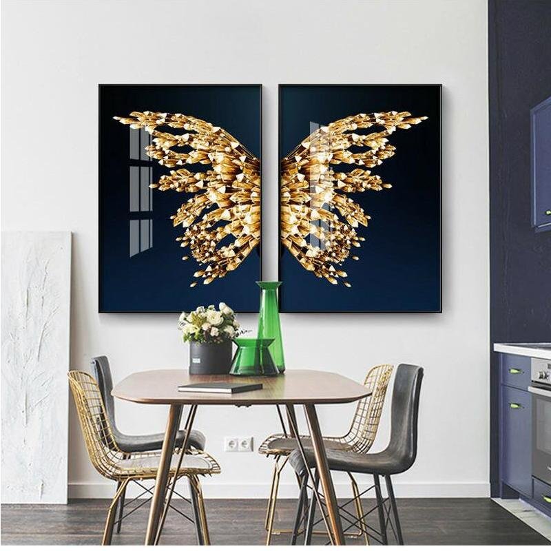 Golden Butterfly Wings Wall Poster