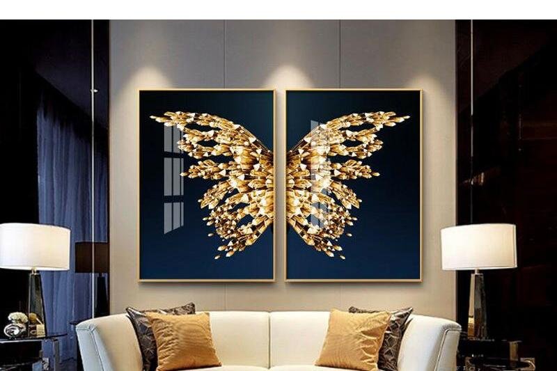 Golden Butterfly Wings Wall Poster