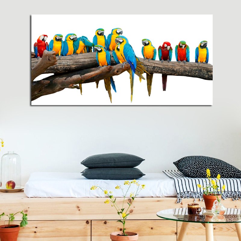 SELFLESSLY Wall Decorative Painting Red Parrots For Living Room Birds Picture Animated Art Poster Print Modular Art Unframed SELFLESSLY Wall Decorative Painting Red Parrots For Living Room Birds Picture Animated Art Poster Print Modular Art Unframed