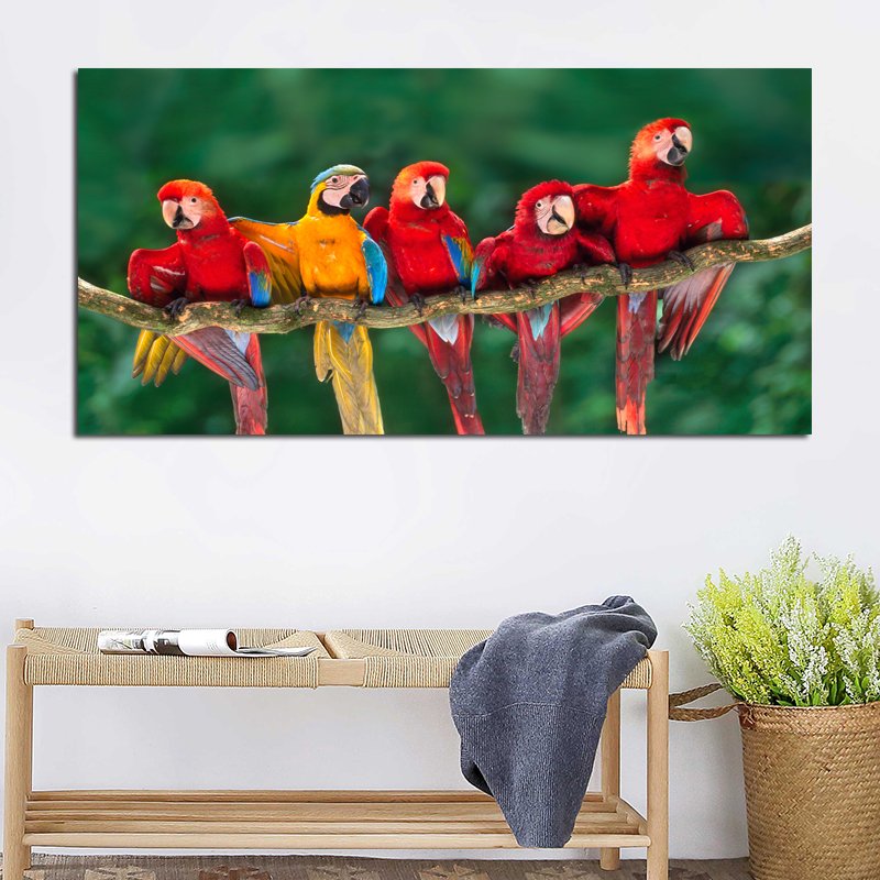 SELFLESSLY Wall Decorative Painting Red Parrots For Living Room Birds Picture Animated Art Poster Print Modular Art Unframed SELFLESSLY Wall Decorative Painting Red Parrots For Living Room Birds Picture Animated Art Poster Print Modular Art Unframed
