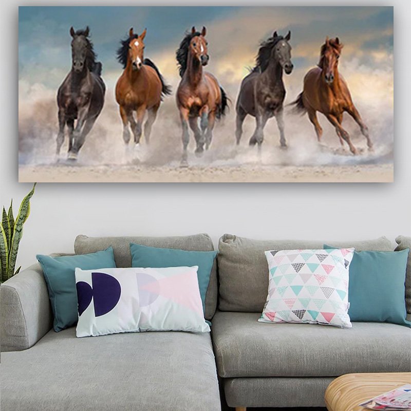 SELFLESSLY Running Horses Wall Art Pictures Living Room Bedroom Colorful Abstract Animal Poster Vintage Home Decor Unframed SELFLESSLY Running Horses Wall Art Pictures Living Room Bedroom Colorful Abstract Animal Poster Vintage Home Decor Unframed