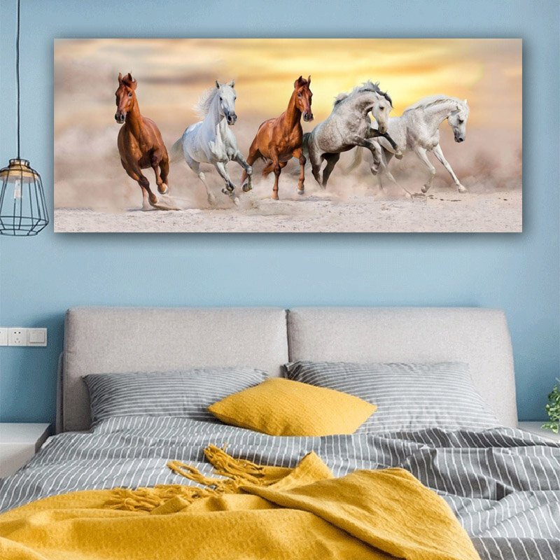 SELFLESSLY Running Horses Wall Art Pictures Living Room Bedroom Colorful Abstract Animal Poster Vintage Home Decor Unframed SELFLESSLY Running Horses Wall Art Pictures Living Room Bedroom Colorful Abstract Animal Poster Vintage Home Decor Unframed