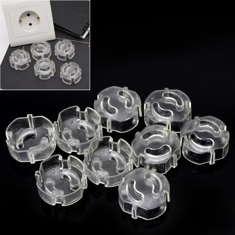 Transparent EU Power Socket Safety Plugs Set