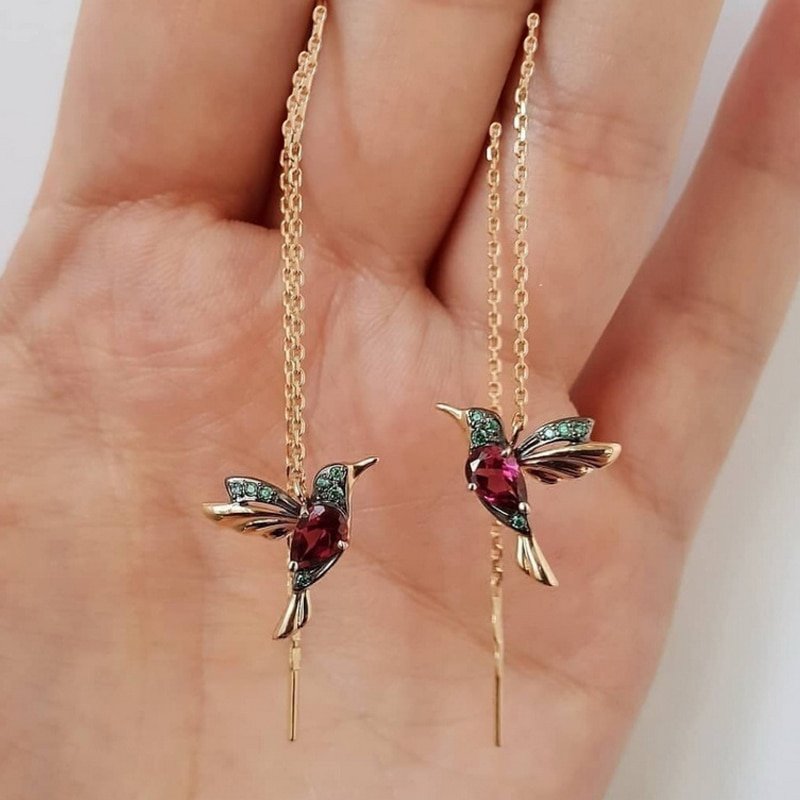 Women's Birds Long Drop Earrings