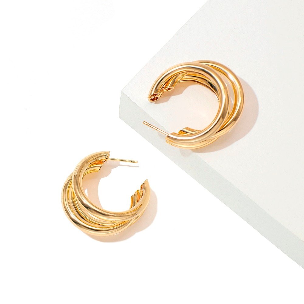 Women's Fashion Round Hoop Earrings