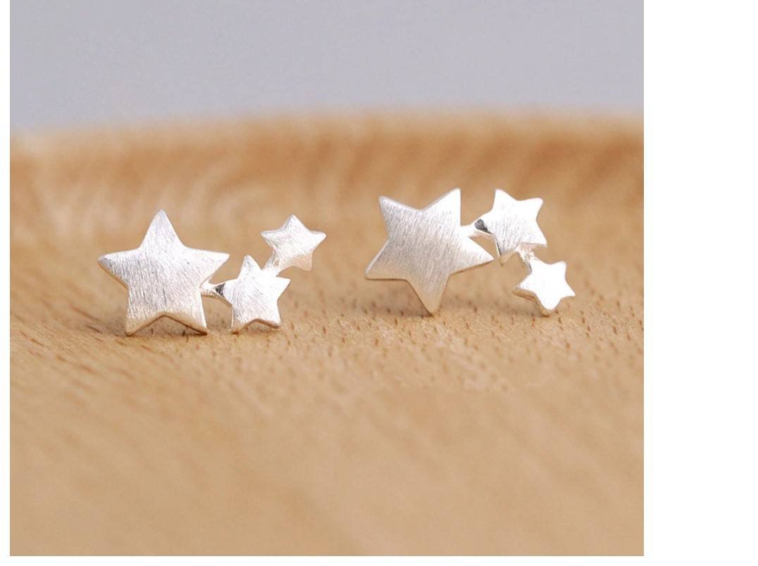 Women's Little Stars 925 Sterling Silver Stud Earrings