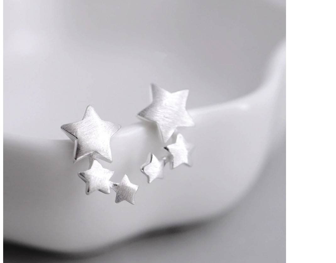 Women's Little Stars 925 Sterling Silver Stud Earrings