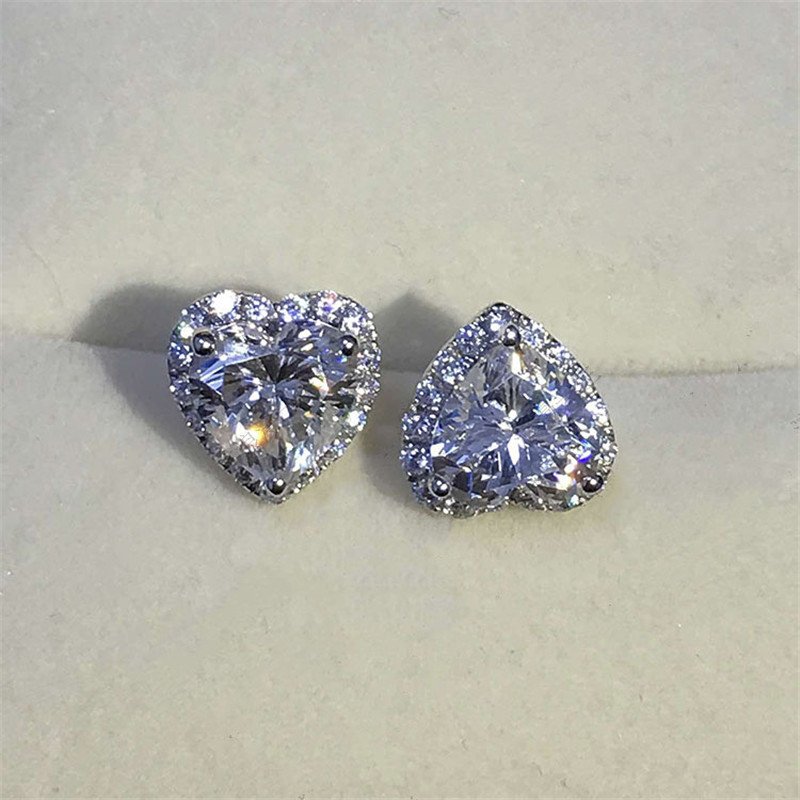Heart Shaped Stud Earrings for Women
