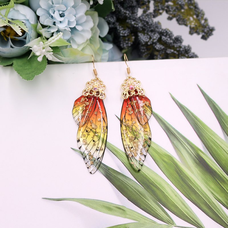 Women's Colorful Butterfly Wing Earrings