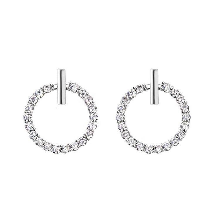925 Sterling Silver Crystal Rhinestone Stud Earrings