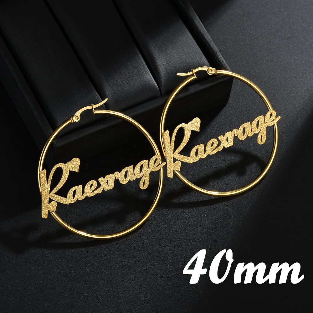 Women's Personalized Stainless Steel Hoop Earrings