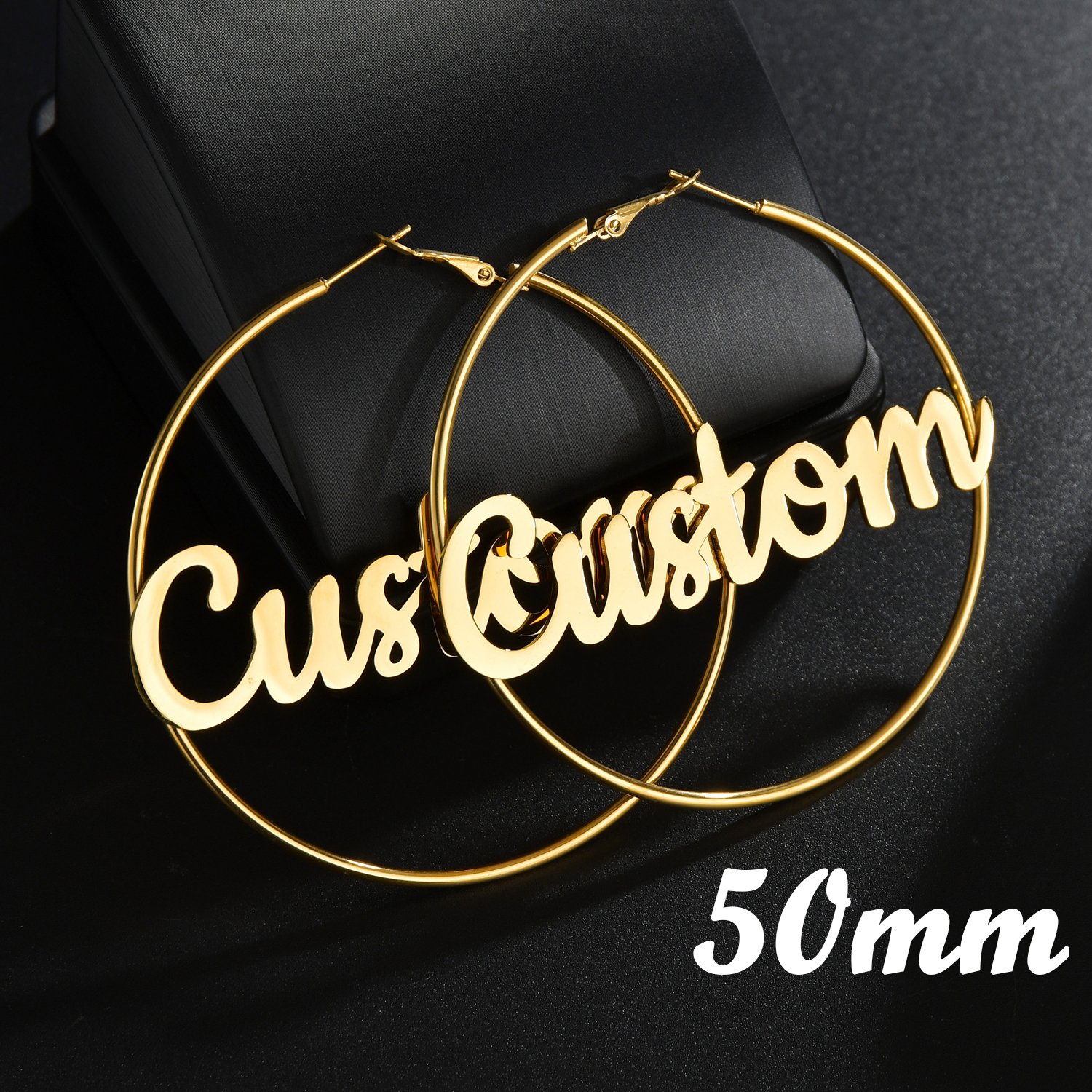 Women's Personalized Stainless Steel Hoop Earrings