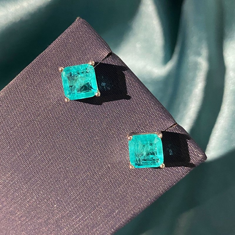 Women's Paraiba Tourmaline 925 Sterling Silver Stud Earrings