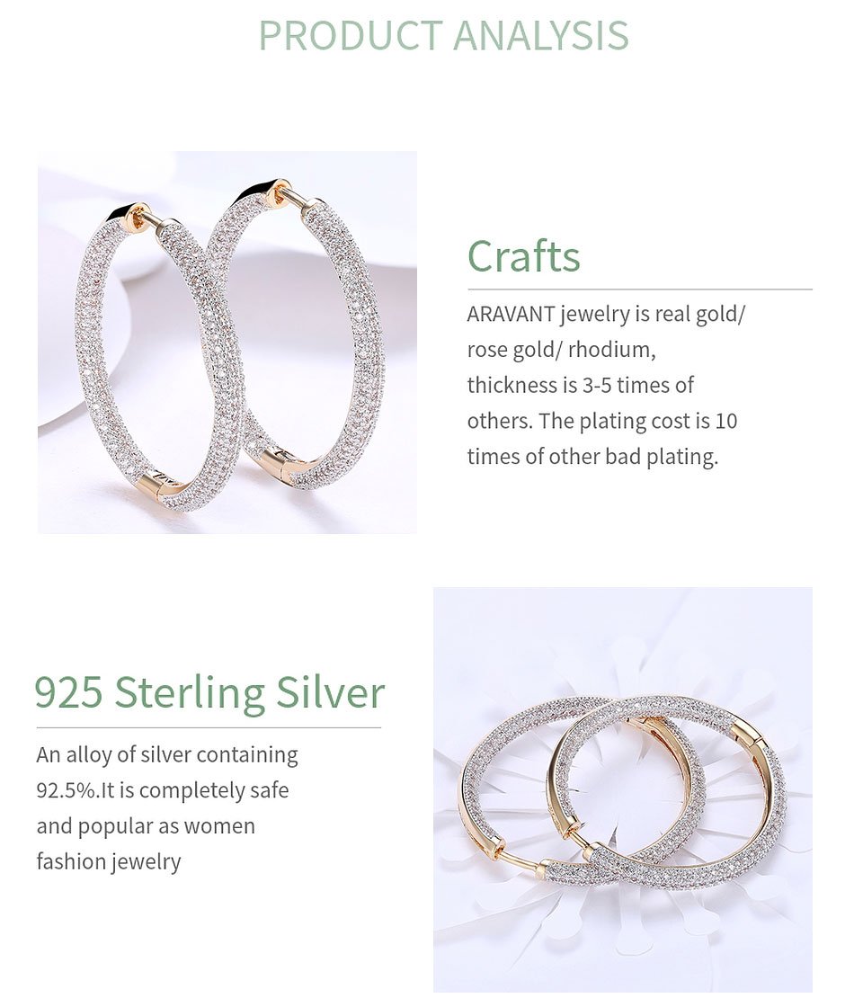 Women's 925 Sterling Silver Hoop Earrings