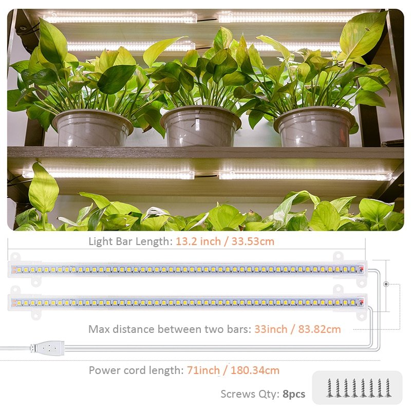 Set of 2 LED Grow Light Strips