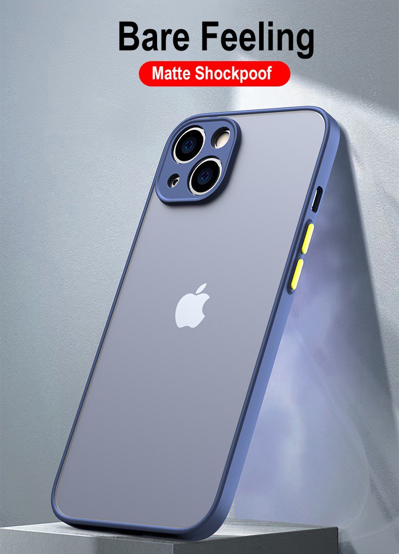 For iPhone 13 Pro Max Shockproof Bumper Clear Phone Case For iPhone 12 11 Pro Max XR X XS 7 8 Plus Soft Silicon Matte Hard Cover