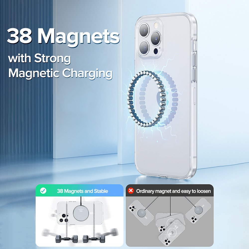 Joyroom Magnetic Case For iPhone 13 12 Pro Max Transparent Cover For iPhone 13 Pro Max Case Wireless Charger Magnet Back Cover Joyroom Magnetic Case For iPhone 13 12 Pro Max Transparent Cover For iPhone 13 Pro Max Case Wireless Charger Magnet Back Cover