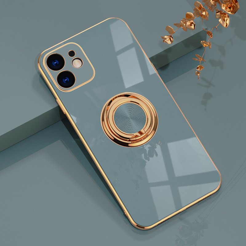 Luxury Plating Magnetic Attraction Ring Phone Case For iPhone 11 12 13 Pro Max Mini X XR 7 8 Plus SE2022 Soft Covers With Holder