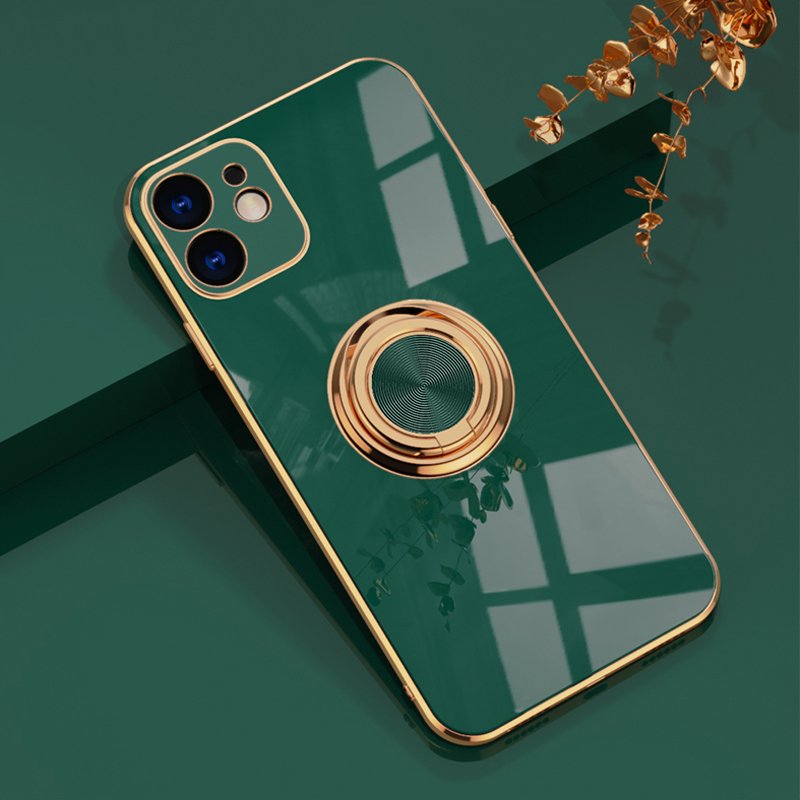 Luxury Plating Magnetic Attraction Ring Phone Case For iPhone 11 12 13 Pro Max Mini X XR 7 8 Plus SE2022 Soft Covers With Holder