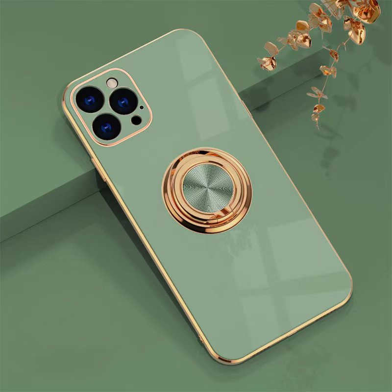 Luxury Plating Magnetic Attraction Ring Phone Case For iPhone 11 12 13 Pro Max Mini X XR 7 8 Plus SE2022 Soft Covers With Holder