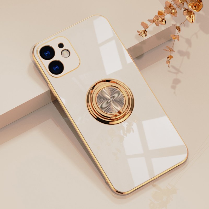 Luxury Plating Magnetic Attraction Ring Phone Case For iPhone 11 12 13 Pro Max Mini X XR 7 8 Plus SE2022 Soft Covers With Holder