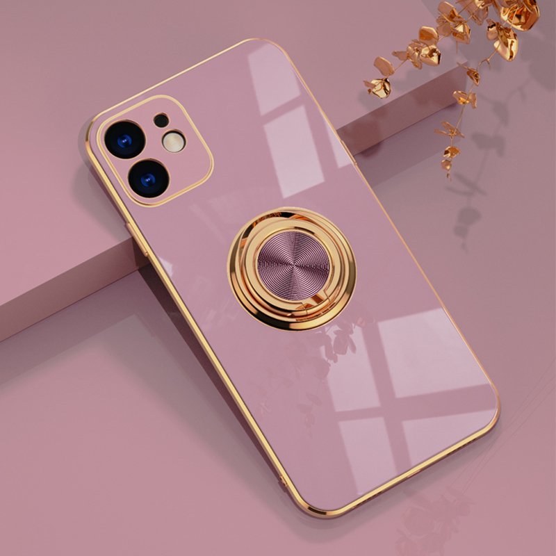 Luxury Plating Magnetic Attraction Ring Phone Case For iPhone 11 12 13 Pro Max Mini X XR 7 8 Plus SE2022 Soft Covers With Holder