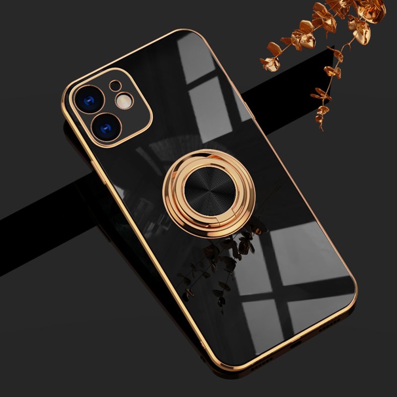 Luxury Plating Magnetic Attraction Ring Phone Case For iPhone 11 12 13 Pro Max Mini X XR 7 8 Plus SE2022 Soft Covers With Holder