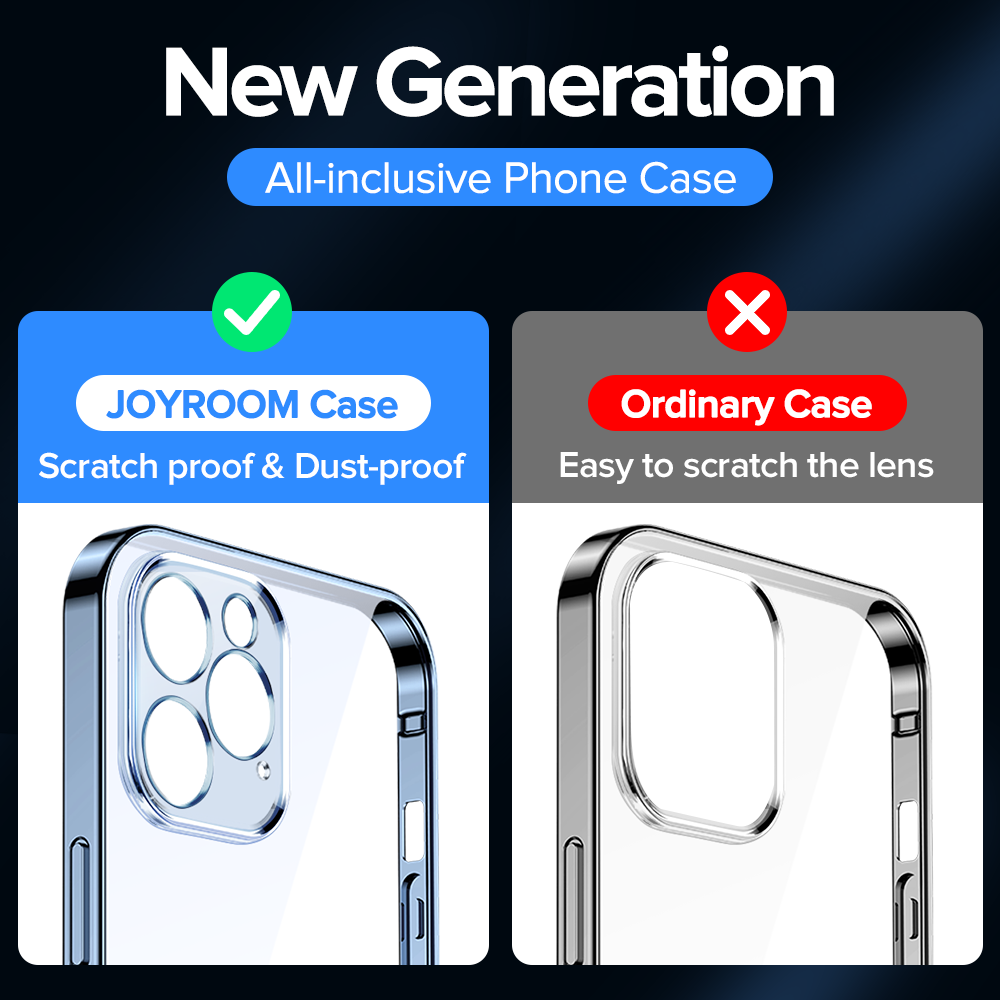 Joyroom Clear Case For iPhone 12 13 Pro Max Back PC+TPU Shockproof Full Lens Protection Cover For iPhone 11 Pro Transparent Case Joyroom Clear Case For iPhone 12 13 Pro Max Back PC+TPU Shockproof Full Lens Protection Cover For iPhone 11 Pro Transparent Case