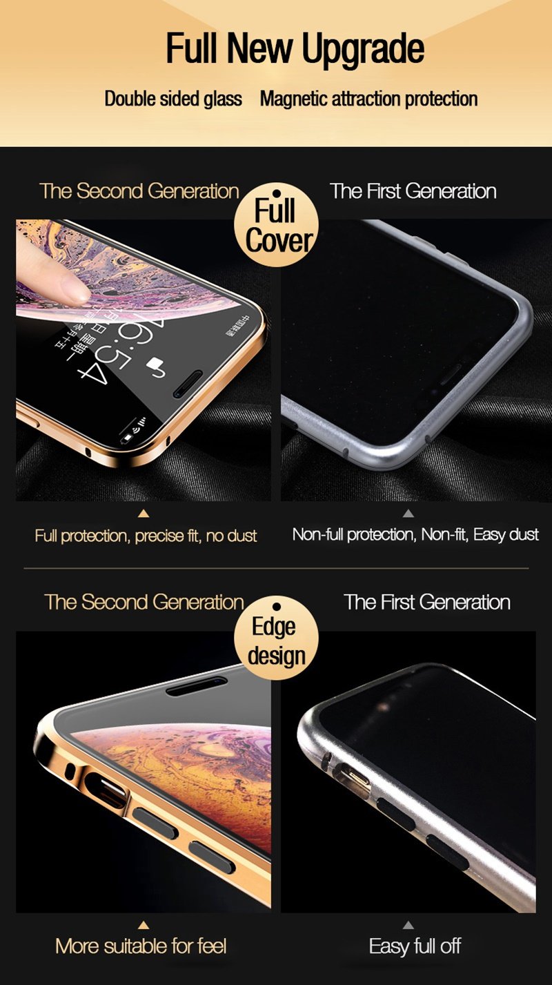Tongdaytech Privacy Magnetic Case For Iphone XS 13 12 11 Pro MAX XR 6 7 8 Plus Magnet Metal Tempered Glass 360 Protective Cover