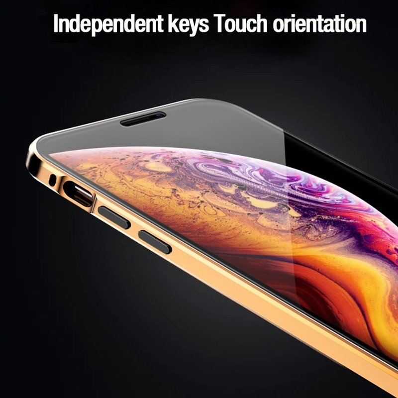 Tongdaytech Privacy Magnetic Case For Iphone XS 13 12 11 Pro MAX XR 6 7 8 Plus Magnet Metal Tempered Glass 360 Protective Cover
