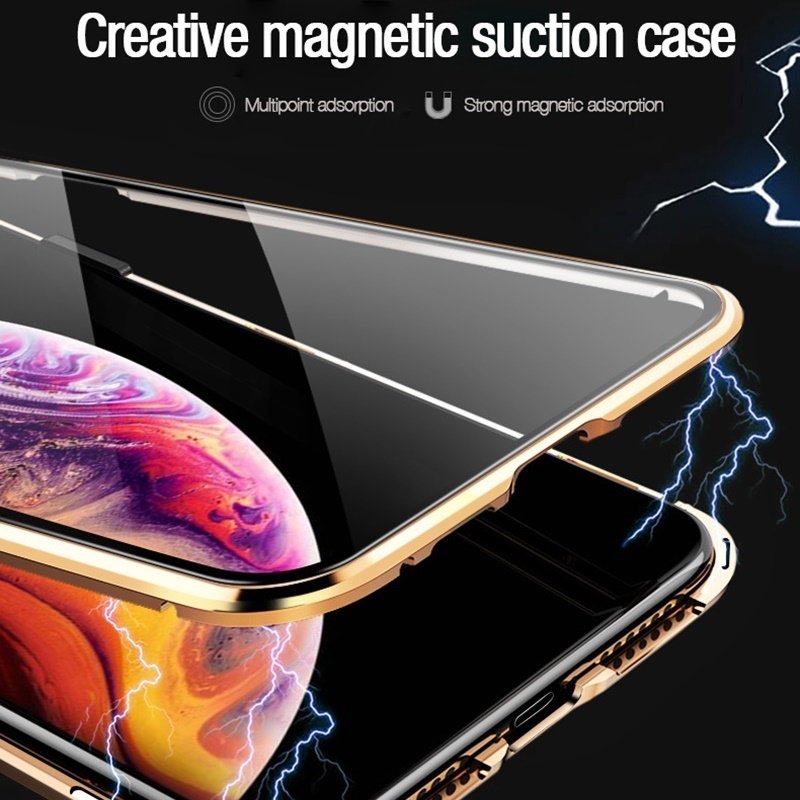 Tongdaytech Privacy Magnetic Case For Iphone XS 13 12 11 Pro MAX XR 6 7 8 Plus Magnet Metal Tempered Glass 360 Protective Cover