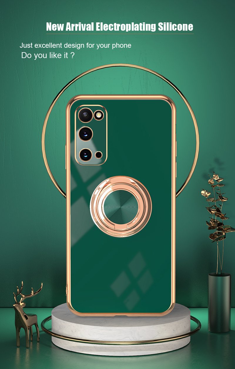 Plating Silicone Case For Samsung Galaxy S21 S20 S22 Ultra FE Plus Note 20 9 10 A52 S10 Plus A53 Shell 5G Cover With Ring Holder