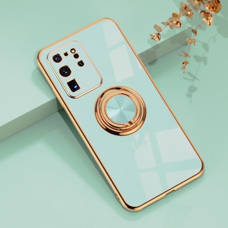 Plating Silicone Case For Samsung Galaxy S21 S20 S22 Ultra FE Plus Note 20 9 10 A52 S10 Plus A53 Shell 5G Cover With Ring Holder