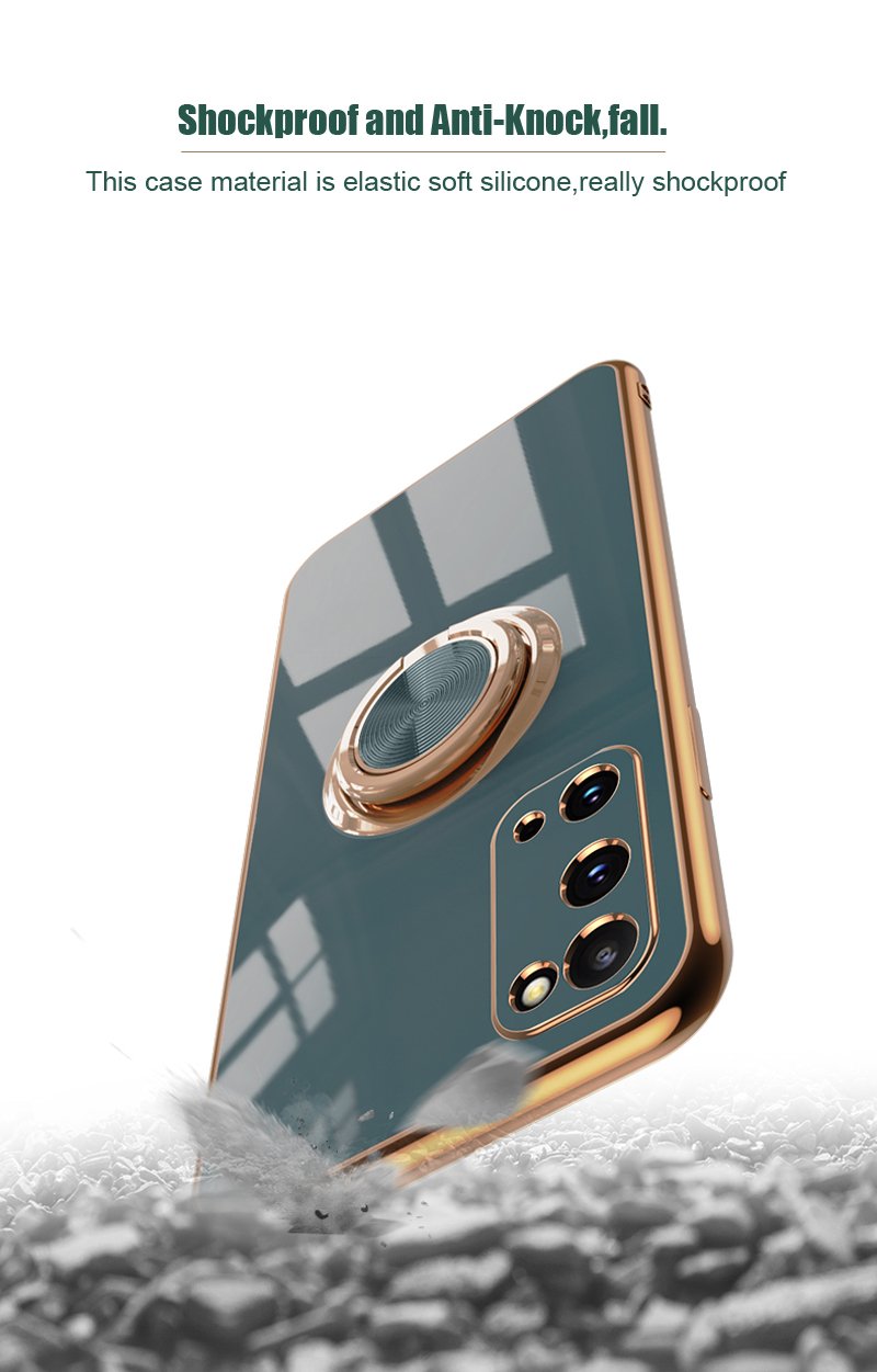 Plating Silicone Case For Samsung Galaxy S21 S20 S22 Ultra FE Plus Note 20 9 10 A52 S10 Plus A53 Shell 5G Cover With Ring Holder