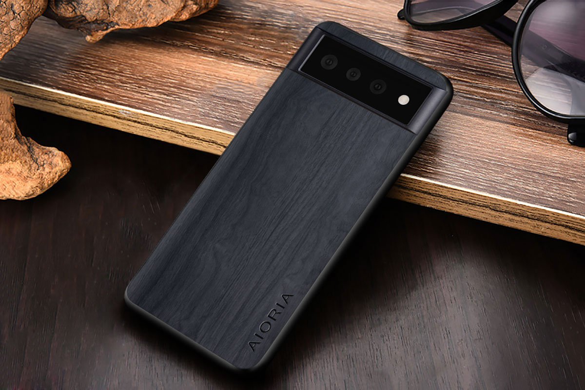 Vintage WoodLike Case for Google Pixel 6 Pro Soft TPU Around The Edge Hard PC At The Back 3in1 material