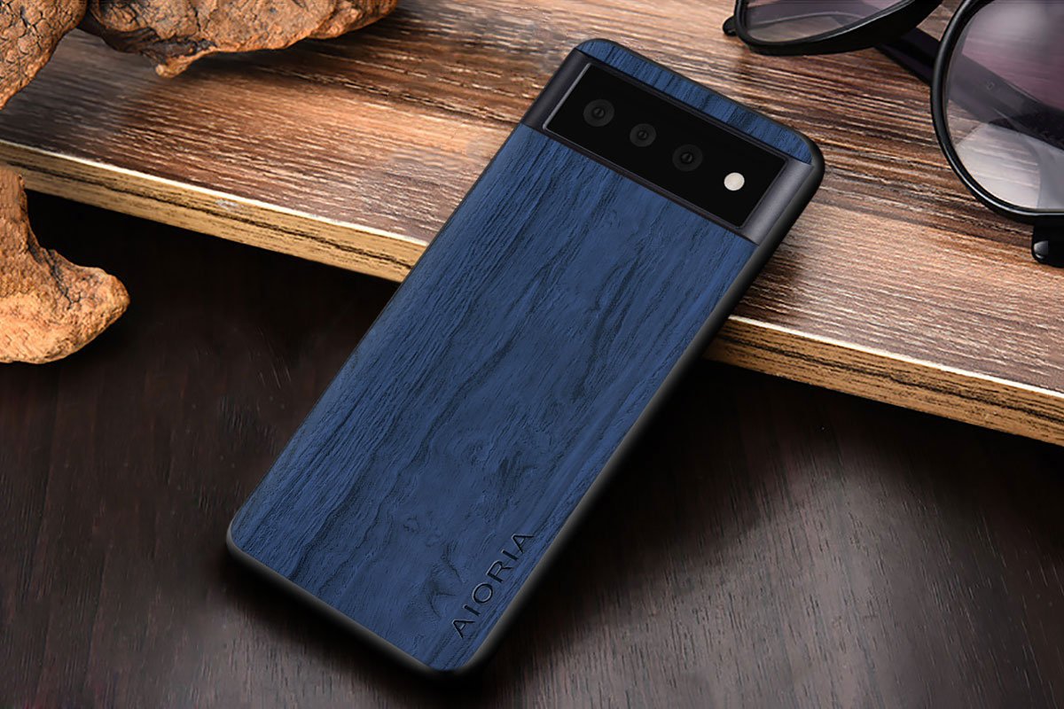 Vintage WoodLike Case for Google Pixel 6 Pro Soft TPU Around The Edge Hard PC At The Back 3in1 material