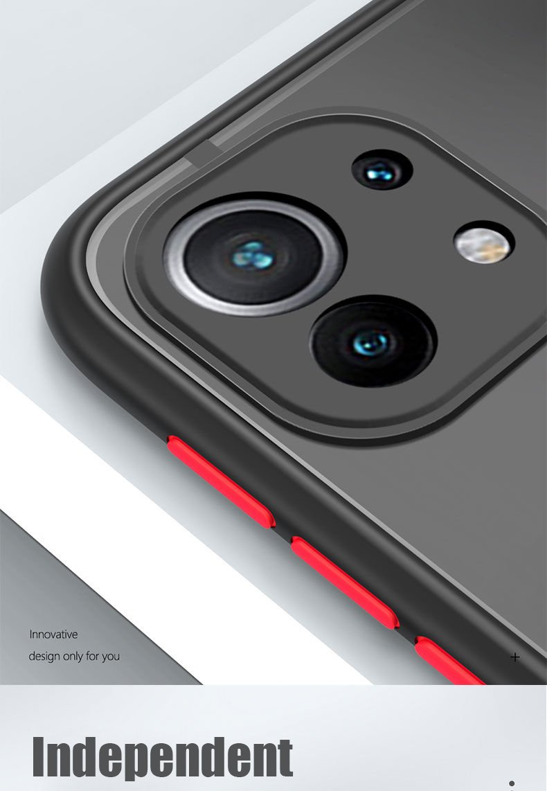Shockproof Matte Case For Xiaomi Mi 11 Lite 5G NE 9s 9T 10s Poco X3 K50 Redmi Note 10 9 8 12 11T Pro Lens Protection Clear Cover
