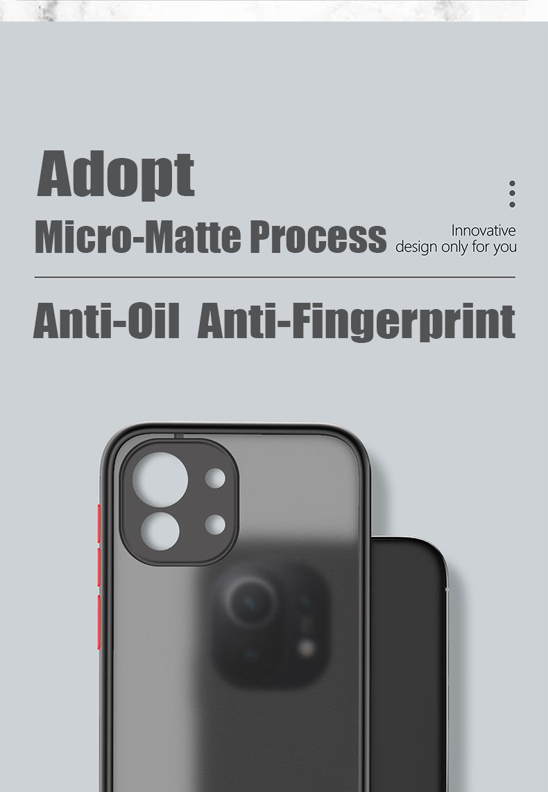 Shockproof Matte Case For Xiaomi Mi 11 Lite 5G NE 9s 9T 10s Poco X3 K50 Redmi Note 10 9 8 12 11T Pro Lens Protection Clear Cover