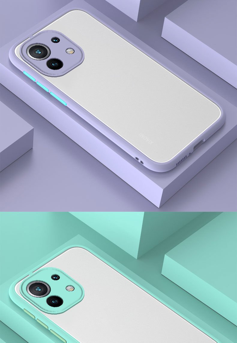 Shockproof Matte Case For Xiaomi Mi 11 Lite 5G NE 9s 9T 10s Poco X3 K50 Redmi Note 10 9 8 12 11T Pro Lens Protection Clear Cover