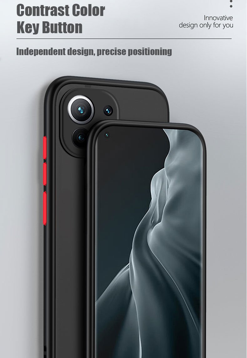 Shockproof Matte Case For Xiaomi Mi 11 Lite 5G NE 9s 9T 10s Poco X3 K50 Redmi Note 10 9 8 12 11T Pro Lens Protection Clear Cover