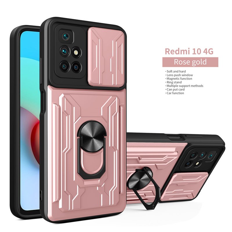 Shockproof Armor Case For Xiaomi Redmi 10 10C 9T Note 11 11S 8 9 9s Mi 11T 12 POCO X3 X4 Pro F3 Magnetic Holder Card Slot Cover