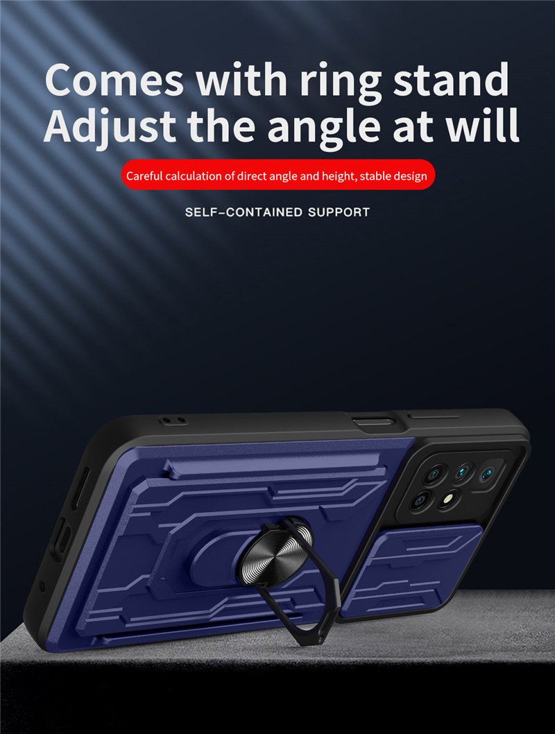 Shockproof Armor Case For Xiaomi Redmi 10 10C 9T Note 11 11S 8 9 9s Mi 11T 12 POCO X3 X4 Pro F3 Magnetic Holder Card Slot Cover