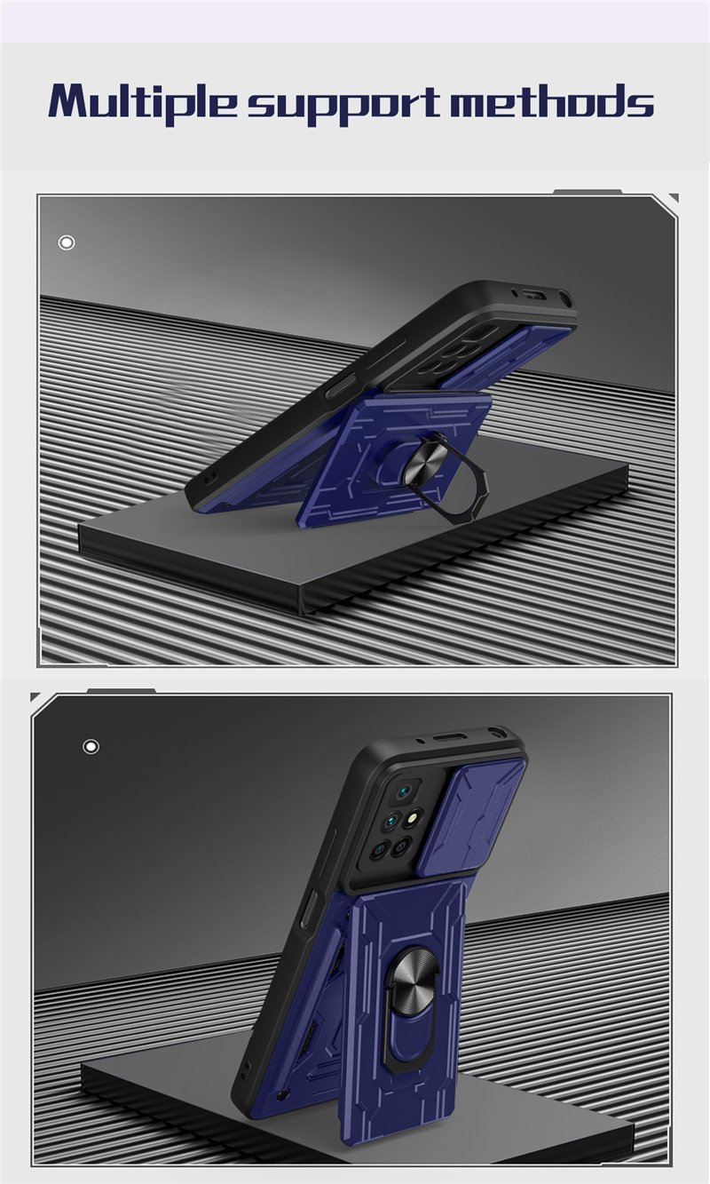 Shockproof Armor Case For Xiaomi Redmi 10 10C 9T Note 11 11S 8 9 9s Mi 11T 12 POCO X3 X4 Pro F3 Magnetic Holder Card Slot Cover