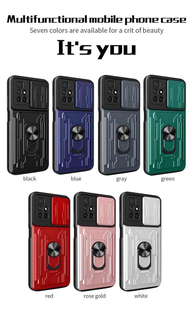 Shockproof Armor Case For Xiaomi Redmi 10 10C 9T Note 11 11S 8 9 9s Mi 11T 12 POCO X3 X4 Pro F3 Magnetic Holder Card Slot Cover