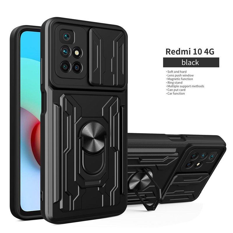 Shockproof Armor Case For Xiaomi Redmi 10 10C 9T Note 11 11S 8 9 9s Mi 11T 12 POCO X3 X4 Pro F3 Magnetic Holder Card Slot Cover